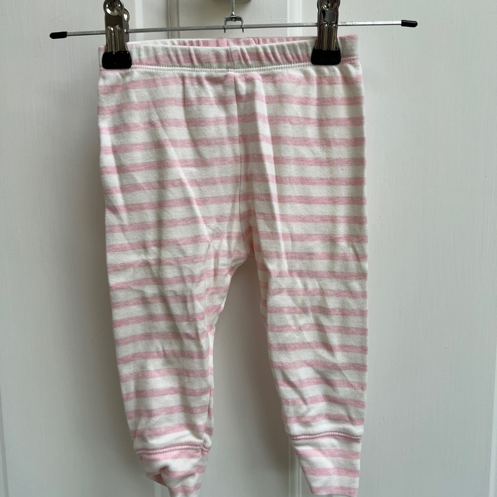 Cloud Island 12M Pink and White Striped Girls Stretch Leggings/Pants